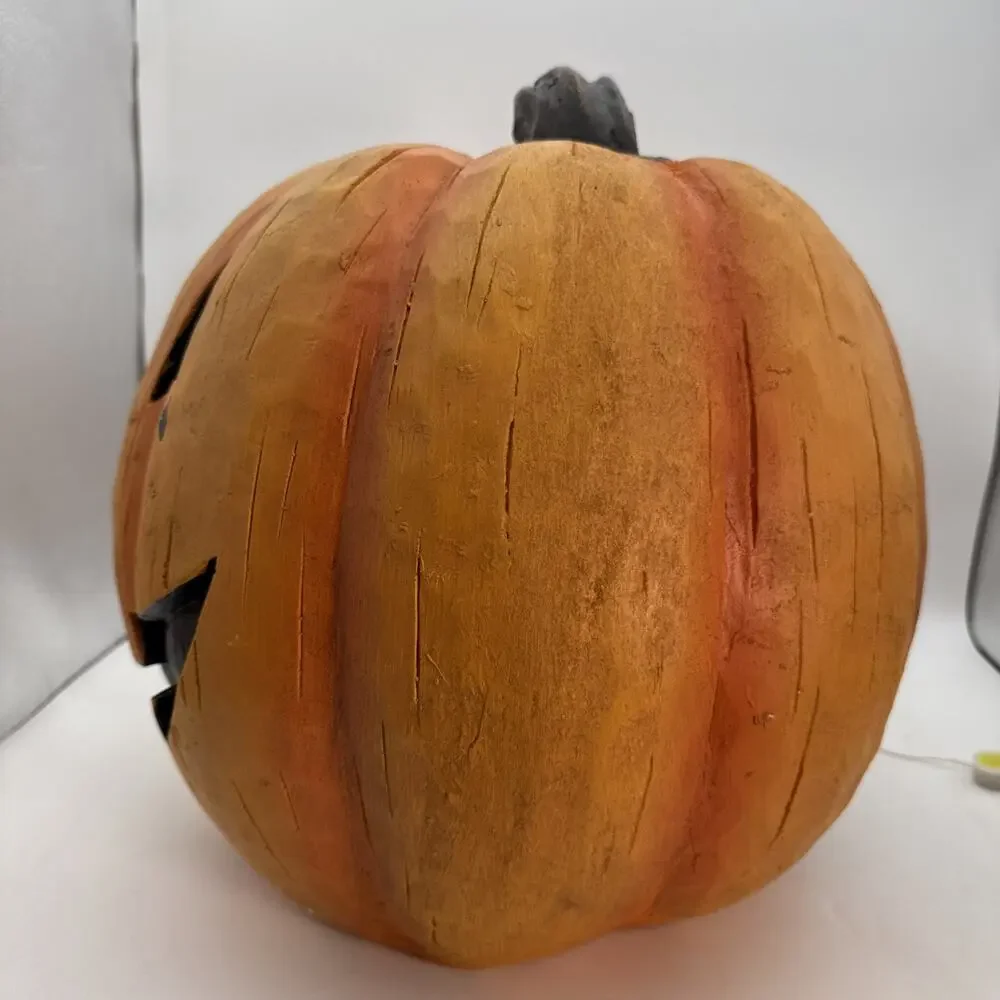 15” Lighted Color Changing Led Eyes Jack-O’-Lantern Old Time Pottery In Orig Box